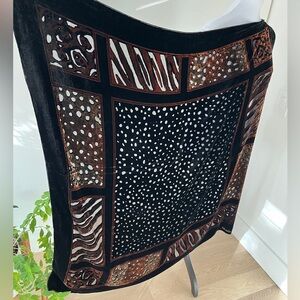 SCARF Shawl Wrap Velvet Burnout Multi Animal Print Large Square Sheer Glamour